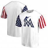 Men's Miami Marlins Fanatics Branded Stars & Stripes T-Shirt White FengYun,baseball caps,new era cap wholesale,wholesale hats